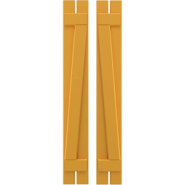 Ekena Millwork Americraft 2-Board (2 Batten) Wood Spaced Board-n-Batten Shutters w/ Z-Bar, ARW102SB207X77TUH, PR ARW102SB207X77TUH - main